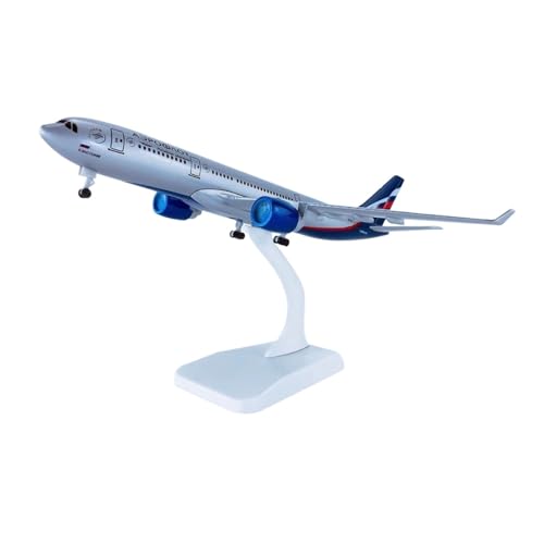 SUKHII Für Airbus A330 Aeroflot Replika-Flugzeugmodell, 20 cm, Legierung, Schreibtisch-Dekoration, Miniatur-Display, Herrenkollektion, Souvenir-Gurt, Parkschürze von SUKHII