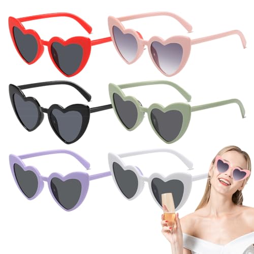SULIUDAJI 6 Stück Herz Sonnenbrille,Vintage Herzförmige Sonnenbrille Für Damen, 70Er Jahre Sonnenbrillen-Set, Sonnenbrille Für Herzform, Für Mädchen, Frauen, Einkaufen, Reisen, Party, Outdoor SULIUDAJI 6 Stück Herz Sonnenbrille,Vintage Herzförmige Sonnenbrille Für Damen, 70Er Jahre Sonnenbrillen-Set, Sonnenbrille Für Herzform, Für Mädchen, Frauen, Einkaufen, Reisen, Party, Outdoor von SULIUDAJI
