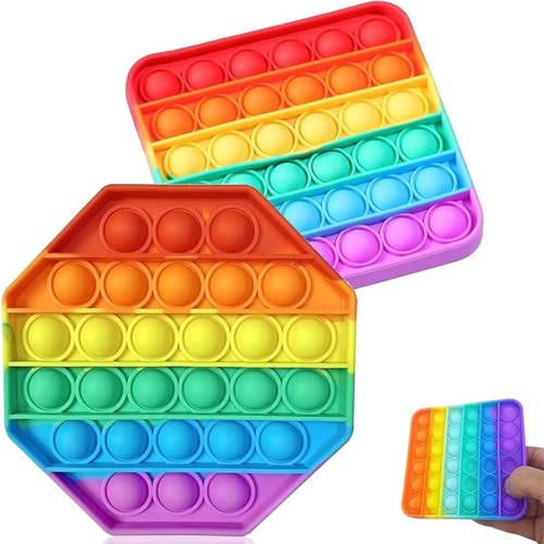 SULIUDAJI Pack of 2 Silicone Push Pop Bubble, Sensory Fidget Toy, Anxiety Relief Finger Toy, Autism, Special Needs, Unpacking, Stress Reliever for Children and Adults von SULIUDAJI