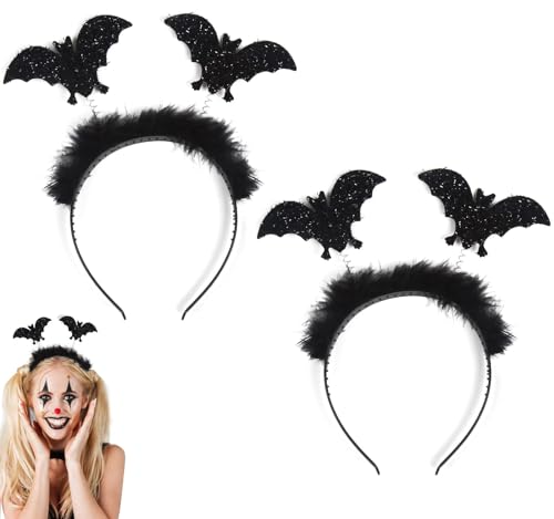 SULOLI 2 Stück Halloween Haarreif,Fledermaus Haarband,Haarschmuck,Stirnbänder,Haarreif für Damen, Kinder,Herren,Party SULOLI 2 Stück Halloween Haarreif,Fledermaus Haarband,Haarschmuck,Stirnbänder,Haarreif für Damen, Kinder,Herren,Party von SULOLI