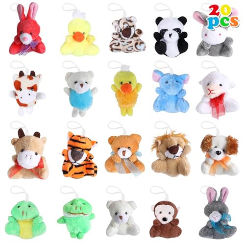 SULOLI 20 Stück Mini Plüschtiere Set,Mini Kuscheltier,Miniatur-Plüschset,niedliche Tier Kleine Plüsch für Kinder Jungen Mädchen Party von SULOLI