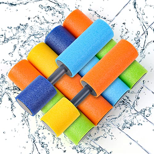 SULOLI 6 Stück Wasserpistole Schaumstoff Bunt Wasserspritzpistole Pool Schaumstoff für Jungen und Mädchen Kinder Pool Strand Outdoor Party von SULOLI