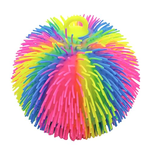 1PC Monkey Stringy Balls Sensory Fidget Stress Ball Soft Rainbow Pom Bouncy Stress Taschen Stuffers Party bevorzugt Geburtstags Geschenke (8,7 Zoll) von SUMKTO
