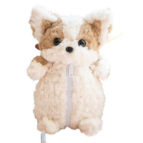 1PC Niedlich Stehender Corgi Hund Plüsch Tier & Stift Tasche Weiche Schreibwaren Aufbewahrung Stift Tasche für Mädchen und Jungen Schul bedarf von SUMKTO