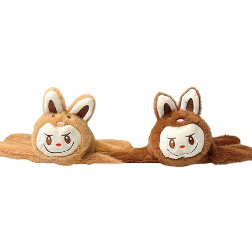 2 Stück Labubu Stofftier Slap Armbänder Plüsch Tier Slap Armbänder Niedliches Handgelenks chlag band Spielzeug Plüsch tier Gefülltes Tier Slap Band für Kinder Geburtstags feier Gefälligkeiten Geschenk von SUMKTO