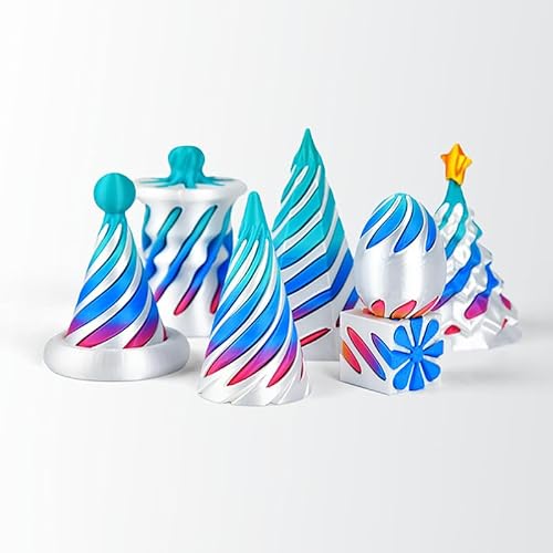 7 Stück Spiralkegel-Zappelspielzeug, unmögliche Pyramiden-Durchgangsskulptur,3D-Spiralpyramide Zappelspielzeug für den Schreibtisch,Mini-Vortex-Kegel Spiralspielzeug Stressabbau Schreibtischdekoration von SUMKTO