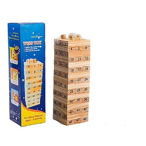 SUMKTO Holzstapeln Brettspiele Bausteine, Massivholz-Puzzle, gestapelter Hochstapel-Turm, Interaktives Eltern-Kind-Brettspiel für die Party für Kinder von SUMKTO