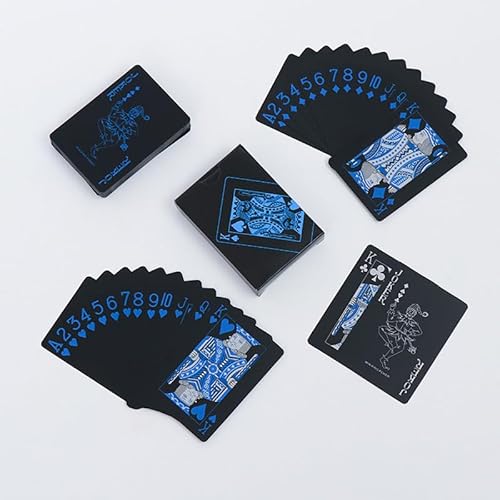 Schwarzer Kunststoff magischer Poker PVC Wasserdichtes Schach und Karte Freizeit Spiel Poker Party Brettspiel Zubehör von SUMKTO