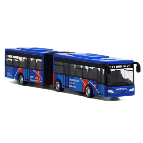 Stadtbus-Spielzeug für Kinder Druckguss-Legierung ziehen Fahrzeuge zurück, Metro-Gelenk-Elektrobus-Doppeldecker-Reibungs-Autos spielen Spielzeug für Geburtstags geschenk Fahrzeug-Ausbildung Bulk von SUMKTO