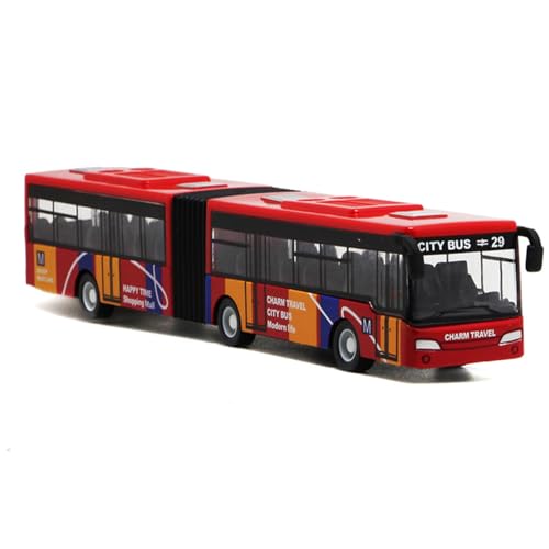 Stadtbus-Spielzeug für Kinder Druckguss-Legierung ziehen Fahrzeuge zurück, Metro-Gelenk-Elektrobus-Doppeldecker-Reibungs-Autos spielen Spielzeug für Geburtstags geschenk Fahrzeug-Ausbildung Bulk von SUMKTO