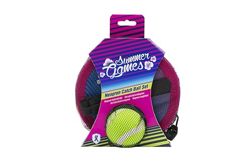 SUMMER GAMES Neopren Catch Ball-Set, 2 Fangscheiben 18 cm, 1 Ball 6 cm, Klettball Set mit praktischer Tragetasche SUMMER GAMES Neopren Catch Ball-Set, 2 Fangscheiben 18 cm, 1 Ball 6 cm, Klettball Set mit praktischer Tragetasche von SUMMER GAMES
