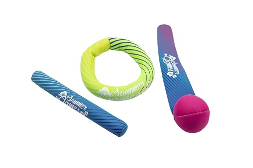 SUMMER GAMES Neopren Tauchset, 3-teilig, Wasserring 13 cm, Tauchstab 23 cm, Ball mit Schweif 28 cm, Blau-Grün-Pink SUMMER GAMES Neopren Tauchset, 3-teilig, Wasserring 13 cm, Tauchstab 23 cm, Ball mit Schweif 28 cm, Blau-Grün-Pink von SUMMER GAMES