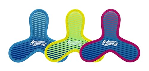 SUMMER GAMES Neopren-Triangle-Frisbee Set, 23 cm Durchmesser, Set 3 Stück, Dreieckig, für Strand und Garten von SUMMER GAMES