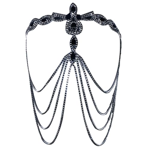 SUMMITDRAGON Elegante Schwarze Strasssteine Gesichtscover Mysteriöses Kostüm Cosplay Delicate Face Headwear Accessoire Für Partybegeisterte SUMMITDRAGON Elegante Schwarze Strasssteine Gesichtscover Mysteriöses Kostüm Cosplay Delicate Face Headwear Accessoire Für Partybegeisterte von SUMMITDRAGON