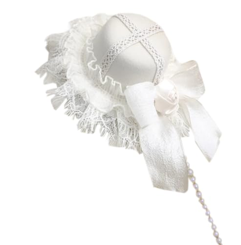 SUMMITDRAGON Elegante Spitzenhut Haare Clip Cosplay Ribbon Handgefertigtes Haarzubehör Für Frauen Perlen Faszinator Cocktail SUMMITDRAGON Elegante Spitzenhut Haare Clip Cosplay Ribbon Handgefertigtes Haarzubehör Für Frauen Perlen Faszinator Cocktail von SUMMITDRAGON