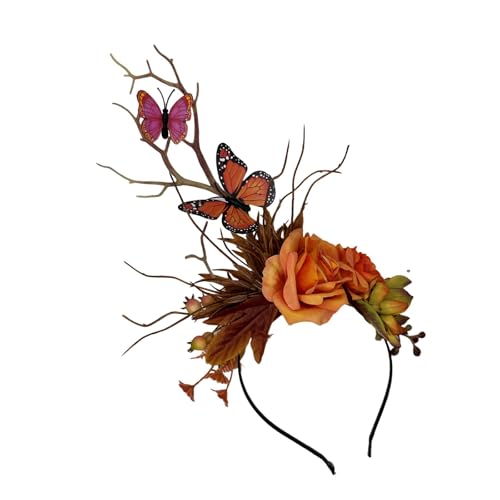 SUMMITDRAGON Halloween Frauen Blüten Stirnbänder Realistische Schmetterlingsblumen Haarzubehör Für Kostümpartys SUMMITDRAGON Halloween Frauen Blüten Stirnbänder Realistische Schmetterlingsblumen Haarzubehör Für Kostümpartys von SUMMITDRAGON