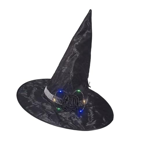 SUMMITDRAGON Halloween Hexenhut Zarte Retro Hexenhüte Für Maskerade Mode Erwachsene Cosplay Kostümzubehör Halloween von SUMMITDRAGON