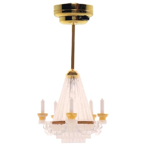 SUMMITDRAGON Kronleuchter Modell Elegante Deckenleuchte Miniaturlampe Modellzubehör Rollenspiele Einrichtung Für Leuchten Spielzeugpuppen SUMMITDRAGON Kronleuchter Modell Elegante Deckenleuchte Miniaturlampe Modellzubehör Rollenspiele Einrichtung Für Leuchten Spielzeugpuppen von SUMMITDRAGON