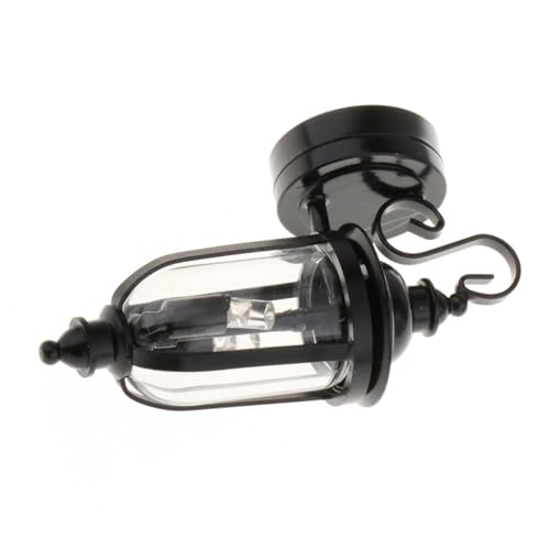 SUMMITDRAGON Miniaturschwarz Wandleuchtermodell Abbildung 1/12 Dollhouses Wandlampe Realistische Gartenlampe Für Dollhouses Szene Display von SUMMITDRAGON
