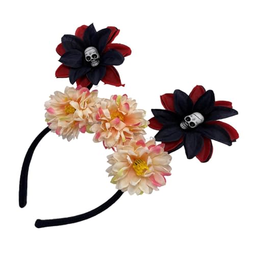SUMMITDRAGON Rose Witch Kostüm Haar Hoop Dark Flower Skull Frisur Für Live Show Stirnband Für Karnevale SUMMITDRAGON Rose Witch Kostüm Haar Hoop Dark Flower Skull Frisur Für Live Show Stirnband Für Karnevale von SUMMITDRAGON