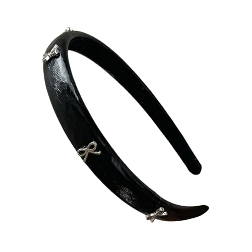 SUMMITDRAGON Silver Bögen Stirnband 2000er Jahre Trend Kopfbedeckung Haare Haar Kleien Kleine Bogenknoten Balletcore Trendy Photo Requisiten von SUMMITDRAGON