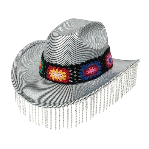 SUMMITDRAGON Sparkly Strassstones Quasten Cowboyhüte Gehäkelte Den Gürtel Für Junggeselle Party Kristallhut Für Club Bühnenbar Cowboy Hüte SUMMITDRAGON Sparkly Strassstones Quasten Cowboyhüte Gehäkelte Den Gürtel Für Junggeselle Party Kristallhut Für Club Bühnenbar Cowboy Hüte von SUMMITDRAGON
