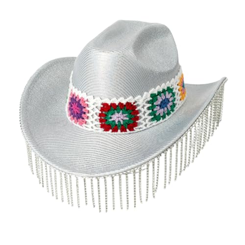 SUMMITDRAGON Sparkly Strassstones Quasten Cowboyhüte Gehäkelte Den Gürtel Für Junggeselle Party Kristallhut Für Club Bühnenbar Cowboy Hüte SUMMITDRAGON Sparkly Strassstones Quasten Cowboyhüte Gehäkelte Den Gürtel Für Junggeselle Party Kristallhut Für Club Bühnenbar Cowboy Hüte von SUMMITDRAGON