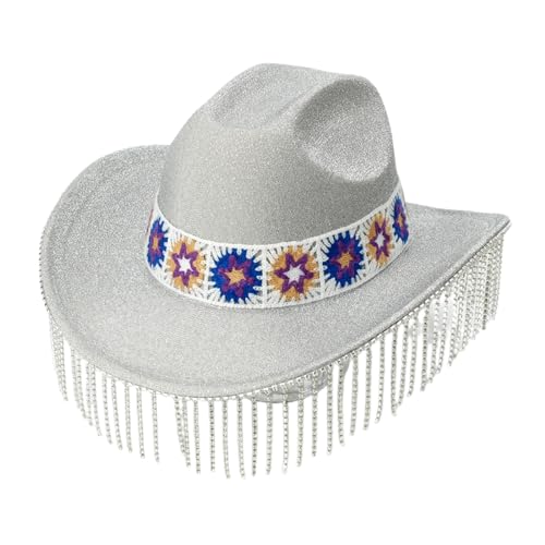 SUMMITDRAGON Sparkly Strassstones Quasten Cowboyhüte Gehäkelte Den Gürtel Für Junggeselle Party Kristallhut Für Club Bühnenbar Cowboy Hüte SUMMITDRAGON Sparkly Strassstones Quasten Cowboyhüte Gehäkelte Den Gürtel Für Junggeselle Party Kristallhut Für Club Bühnenbar Cowboy Hüte von SUMMITDRAGON
