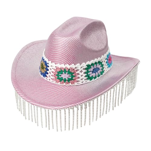 SUMMITDRAGON Sparkly Strassstones Quasten Cowboyhüte Gehäkelte Den Gürtel Für Junggeselle Party Kristallhut Für Club Bühnenbar Cowboy Hüte SUMMITDRAGON Sparkly Strassstones Quasten Cowboyhüte Gehäkelte Den Gürtel Für Junggeselle Party Kristallhut Für Club Bühnenbar Cowboy Hüte von SUMMITDRAGON