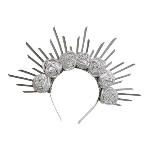 SUMMITDRAGON Teufel Punk Stirnband Künstlerische Stachelhaarzubehör Für Erwachsene Silberblume Für Partys Nachtclubs SUMMITDRAGON Teufel Punk Stirnband Künstlerische Stachelhaarzubehör Für Erwachsene Silberblume Für Partys Nachtclubs von SUMMITDRAGON