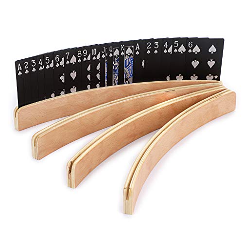 SUMNACON 4 x Spielkartenhalter 33 cm Spielkartenhalter Ständer gebogen Holz Kartenorganizer für Erwachsene, Senioren, Kartenspiel Zubehör für Brücke, Go Fish, UNO SUMNACON 4 x Spielkartenhalter 33 cm Spielkartenhalter Ständer gebogen Holz Kartenorganizer für Erwachsene, Senioren, Kartenspiel Zubehör für Brücke, Go Fish, UNO von SUMNACON