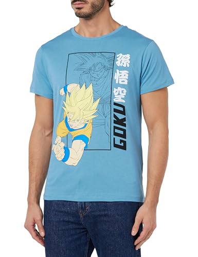 SUN CITY VH85086.E00 Goku-Charakter-Shirt mit dem blauen Hintergrund in Größe l, Multicolor, One Size von SUN CITY