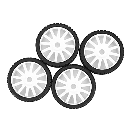 - J 4-teiliges Set 1/8 RC Reifen aus Gummi für Autoräder aus Kunststoff für Redcat Team Hobao 1/8 / Auto auf der Straße, weiß von SUN-J