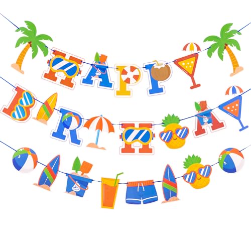 SUNBEAUTY 3 Stück Schwimmbad Happy Birthday Banner Sommer Strand Pool party Geburtstag Dekoration SUNBEAUTY 3 Stück Schwimmbad Happy Birthday Banner Sommer Strand Pool party Geburtstag Dekoration von SUNBEAUTY