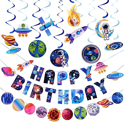 Sunbeauty Weltraum Deko Set, Weltraum Geburtstag Party Deko Enthält Planet Spirale Happy Birthday Banner Sonnensystem Planet Flagge String Sunbeauty Weltraum Deko Set, Weltraum Geburtstag Party Deko Enthält Planet Spirale Happy Birthday Banner Sonnensystem Planet Flagge String von SUNBEAUTY