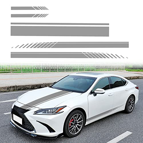 SUNBREATH 5PCS Car Hood Car Body Rearview Mirror Modified Sport Style Stripe Sticker Graphic Vinyl Racing Stripe Decal Decal Accessories Sticker for Cars Gray von SUNBREATH