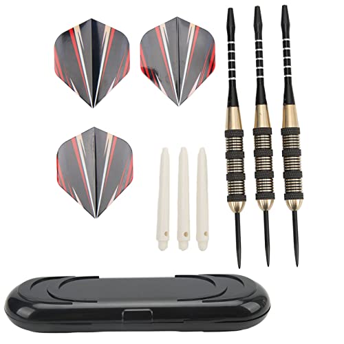 SUNFECILI 20 G 3-teiliges Dart-Set mit Metallkopf, Professionelles Dart-Set mit Stahlkopfschaft, Rutschfestem Griff und Stilvollem Aufbewahrungskoffer für Professionelle Anfänger-Dartspieler von SUNFECILI