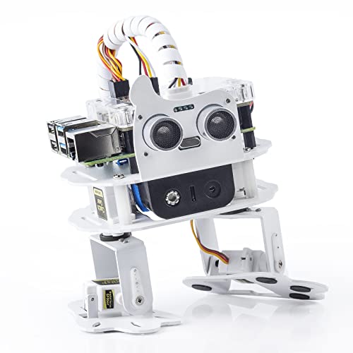SUNFOUNDER PiSloth AI Programmierbares 4 DOF Roboter Kit für Raspberry Pi-Tanzen, Hindernisvermeidung, Objektverfolgung, TTS, multifunktionaler DIY-Bionischer Roboter für Kinder und Erwachsene von SUNFOUNDER