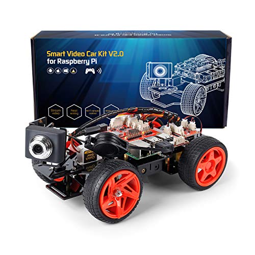 SUNFOUNDER Smart Video Car Kit V2.0 für Raspberry Pi 4 Model B 3B+ 3B Roboter Bausatz mit Graphical Visual Programming Language, Remote Control, Elektronik Auto Robot Spielzeug von SUNFOUNDER