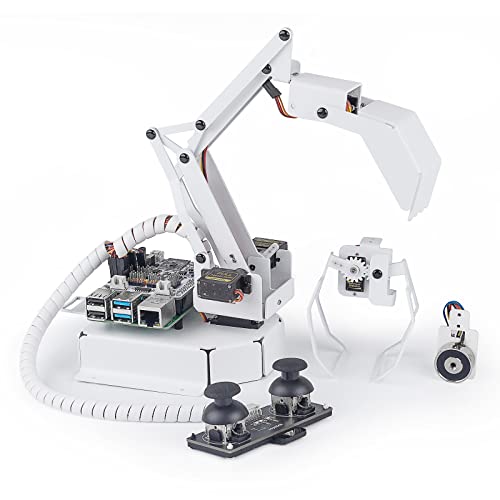 SUNFOUNDER 4 DOF Roboterarm-Kit mit Schaufel Schaufel, hängende Clips, Elektromagnet, Unterstützung grafische visuelle Programmierung, Python, Fernbedienung Roboterarm für Raspberry Pi 4B 3B + 3B von SUNFOUNDER