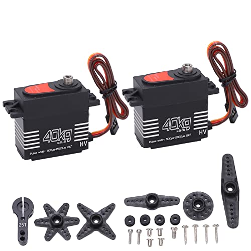 SUNGOOYUE RC Car Gear Servo Set, 2Pcs High Speed ​​40kg Großes Drehmoment Digitalservo für Scx10 1:8/1:10 RC Car Robot von SUNGOOYUE