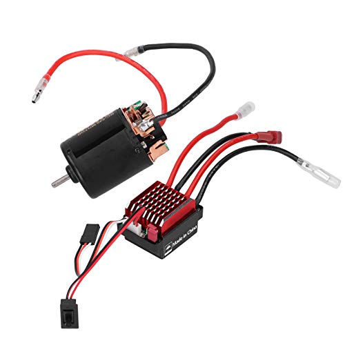 SUNGOOYUE 1/10 RC -Fahrzeugmodell für Bürsten ESC Zuverlässige Performance RV SUV SUV Kurzer Kurs LKW -Aluminiumlegierung Black Red 1 Set (55T) von SUNGOOYUE