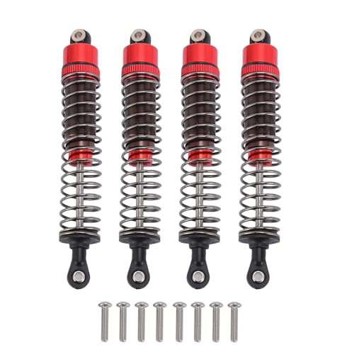 SUNGOOYUE 1/10 RC -Stoßdämpfer von RC, Aluminium -Legierungsöl -Dämpfungssystem 4 -Pack für Off -Straßenkriech- und Hochgeschwindigkeits -Rennleistungsteuerung (Red) von SUNGOOYUE