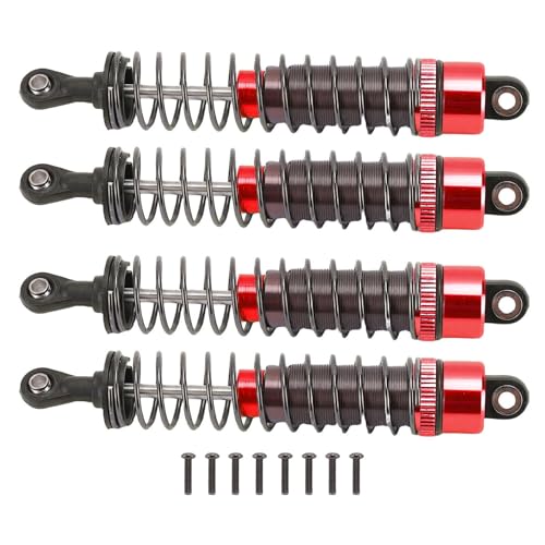 SUNGOOYUE 1/10 Skala 95 -mm -RC -Stoßdämpfer, Aluminium -Legierungsöl Gefüllt 4 Pack für Off -Straße Crawling High Speed Racing Performance Upgrade (Red) von SUNGOOYUE