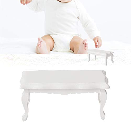 SUNGOOYUE 1/12 Doll House Möbel Brown Holzendtisch mit Exquisiter Verarbeitung, Langlebiger Tee Tisch für Puppenhausspielzeug (White) von SUNGOOYUE