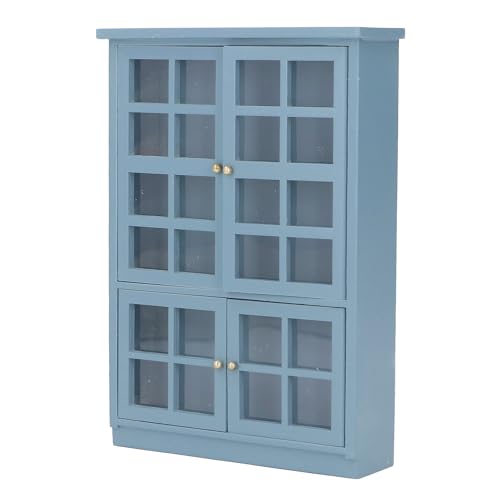 SUNGOOYUE 1:12 Skala Dollhouse Möbelschrank, Holzminiatur -Bücherregal DREI Schichten Design Transparente Schranktüren für Dollhouse Decor SUNGOOYUE 1:12 Skala Dollhouse Möbelschrank, Holzminiatur -Bücherregal DREI Schichten Design Transparente Schranktüren für Dollhouse Decor von SUNGOOYUE