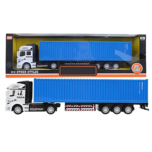 SUNGOOYUE 1:48 Container-LKW-Modell-Spielzeug, Hochsimulierendes Kinder-Container-LKW-Modell-Spielzeug für Kinder-Geschenk-Spielzeug(Blau) von SUNGOOYUE