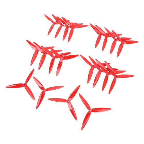 SUNGOOYUE 10 Paar 7040 3 Drohnenpropeller, Propeller-Flugzeugteile, Quadrocopter und Multirotoren für 7 Zoll 8 Zoll FPV-Drohnenflugzeuge (Rot) von SUNGOOYUE