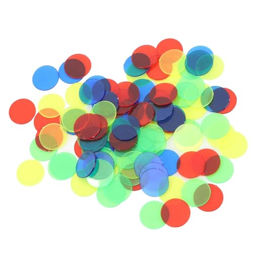 SUNGOOYUE 100 Stück Durchscheinende Spiel-Token-Scheiben, Brettspiel-Token-Scheibe, Brettspiel-Zählscheibe, 15 Mm Durchmesser, Runde Zählchips in 4 Farben, Brettspiel-Scheiben-Chip für den von SUNGOOYUE
