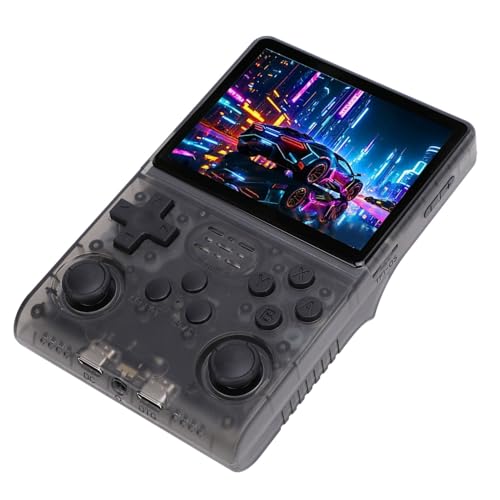 SUNGOOYUE 3,5 -Zoll -Retro Spielkonsole 256 GB 30000 Spiele, Leichter Bildschirm für Lebendige Details, Grau. (Transparentes Schwarz) von SUNGOOYUE